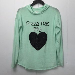 Justice hooded long sleeve top like new